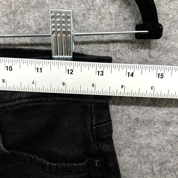 Levi's Mid Length Jean Shorts Womens Size 25 Black Roll Cuff Stretch - Picture 6 of 9